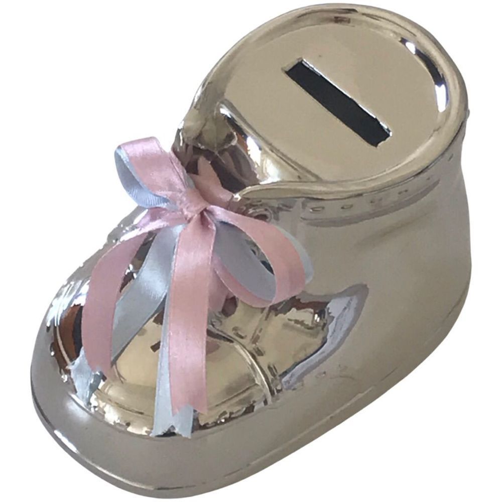 GODINGER Non-Tarnish Nickel Plated Finish Baby Trinket Keepsake Money Bank NIB